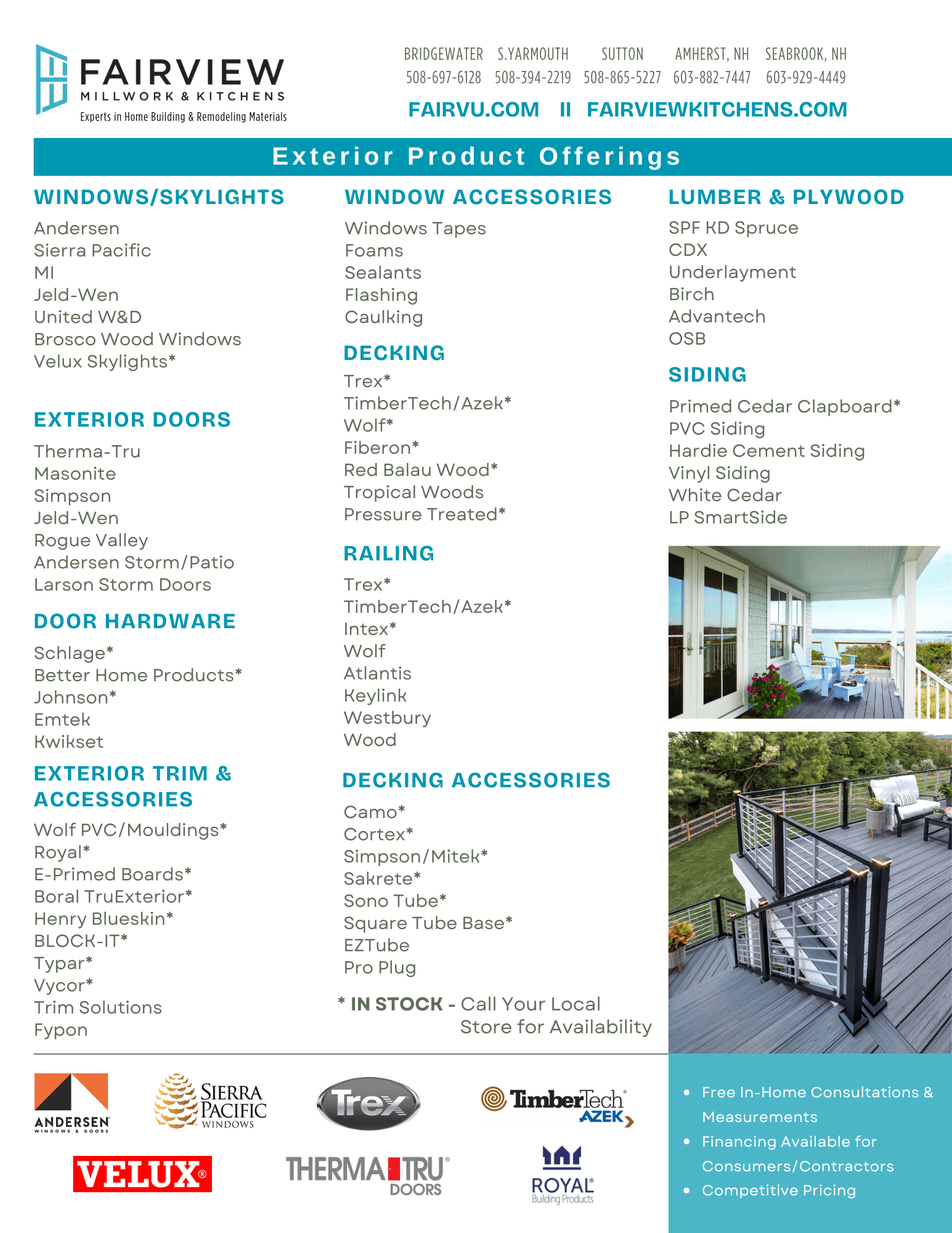 Brochures - Fairview Millwork