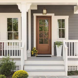 Front door, brown front door of an upscale home; Shutterstock ID 786007663; Purchase Order: Last 21; Job: 02192020; Client/Licensee: TT